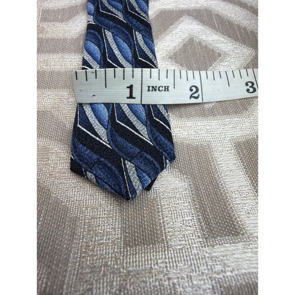 DANIELLI MILANO NECKTIE TIE 100% Silk Italian Hand Made hand made blue gray - Picture 4 of 5
